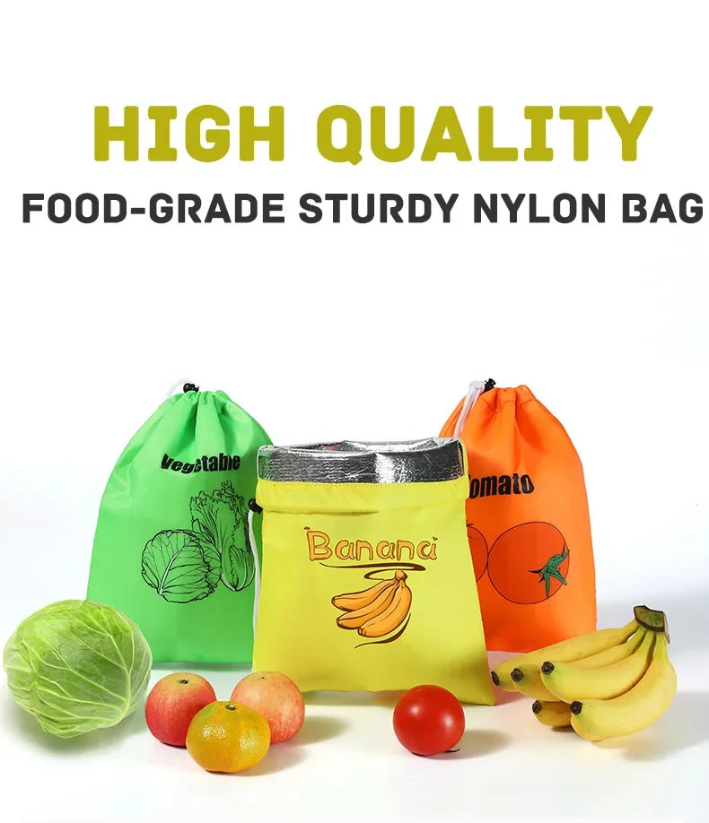 Reusable Banana Freshness Storage Bag Aluminum Foil Drawstring