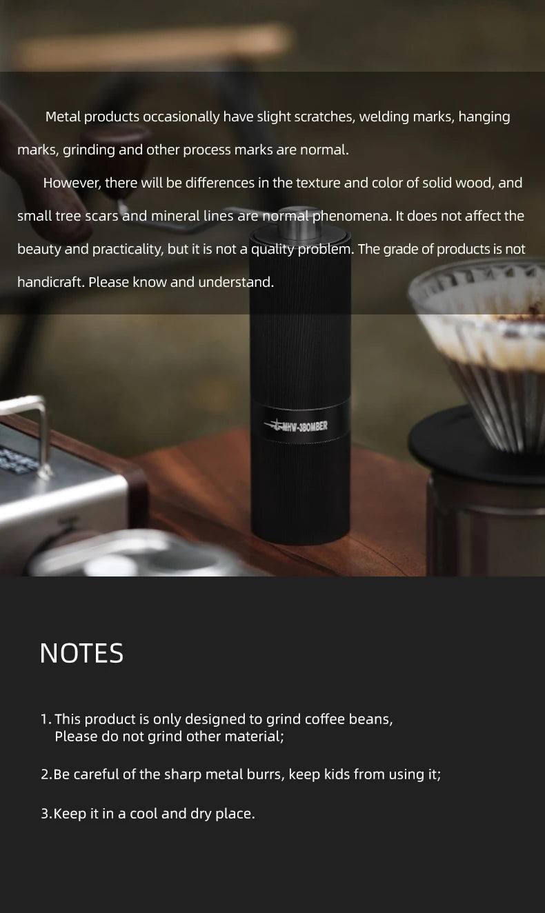 Mhw-3bomber Coffee Grinder Adjustable Settings Angle Core
