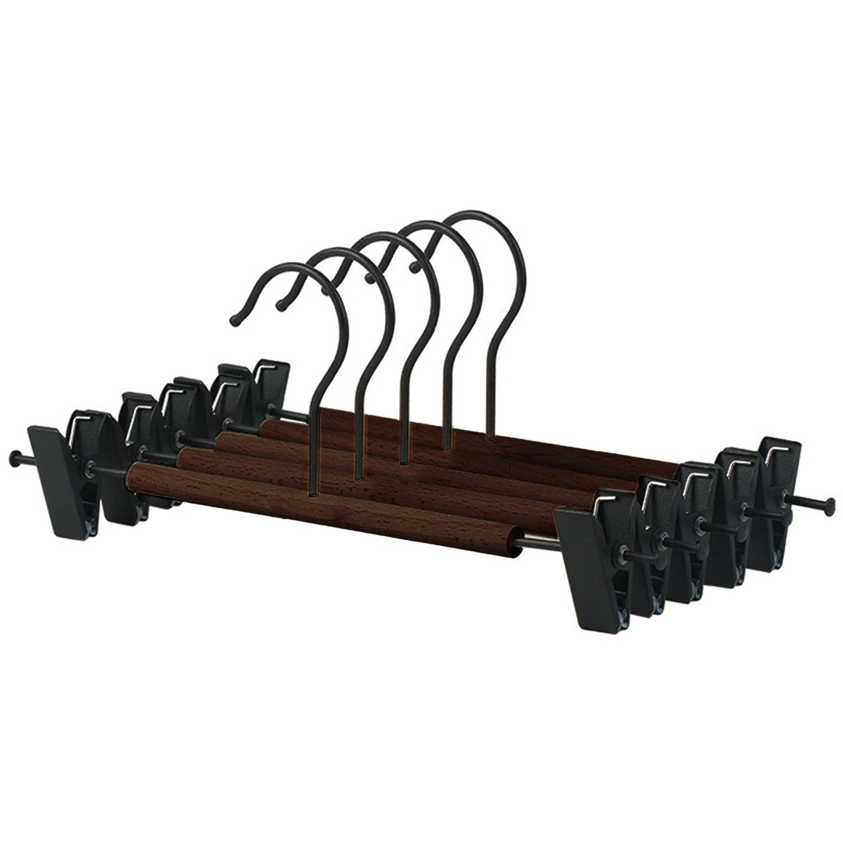 5pcs Trouser Hangers Durable Iron Wood Drying Rack