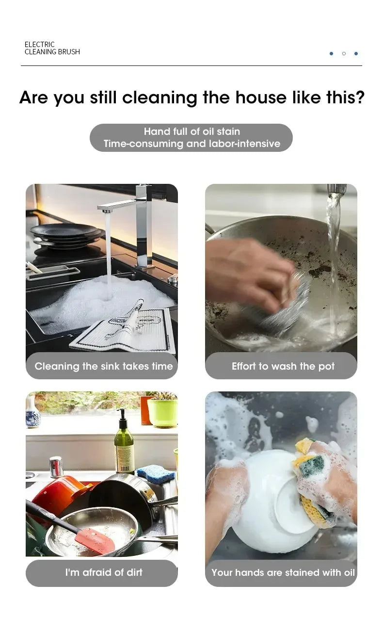 Electric Cleaning Brush Rotary Scrubber Bathroom Balcony Cleaning
