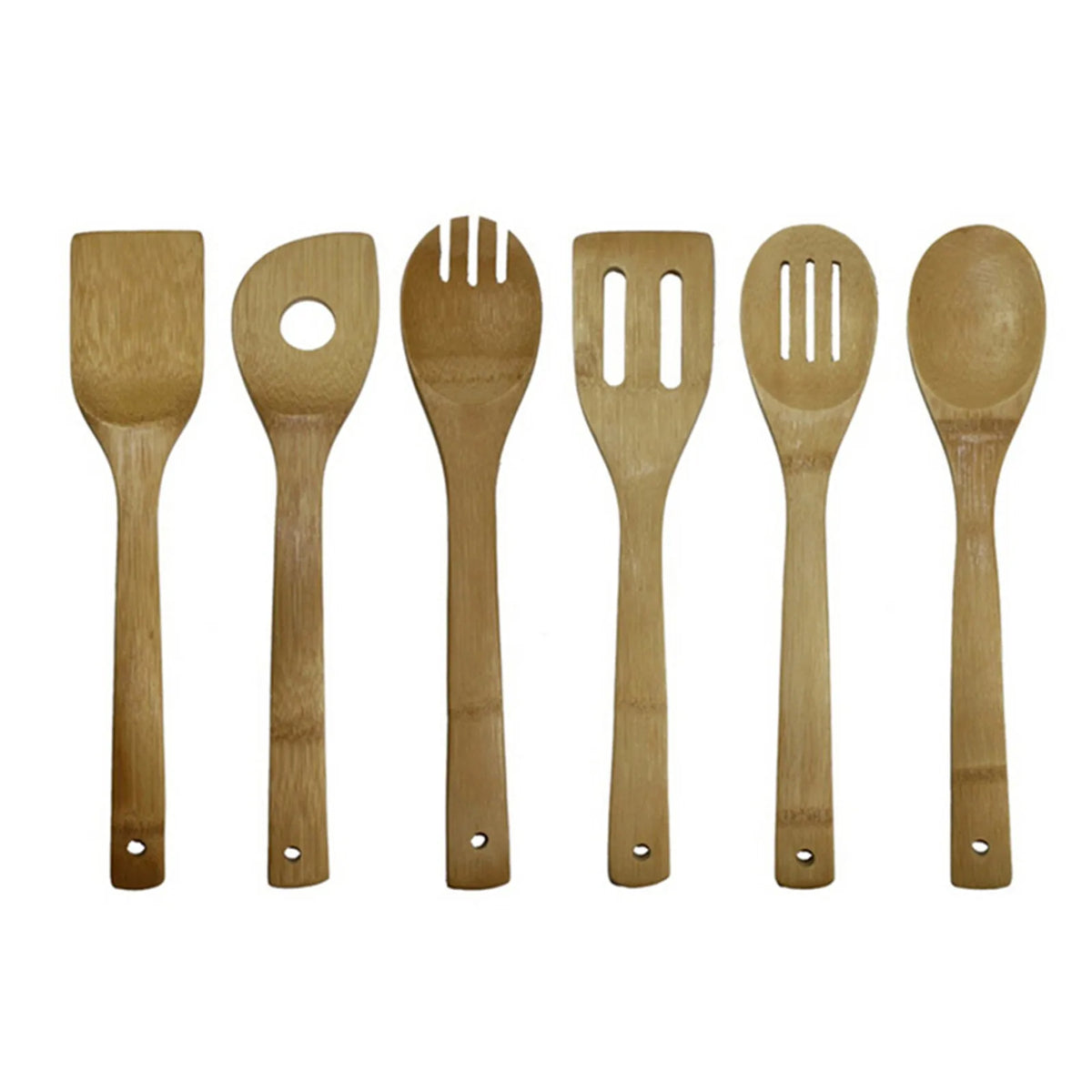 Wooden Spoons Cooking 6-Piece Nonstick Bamboo Cooking Utensils