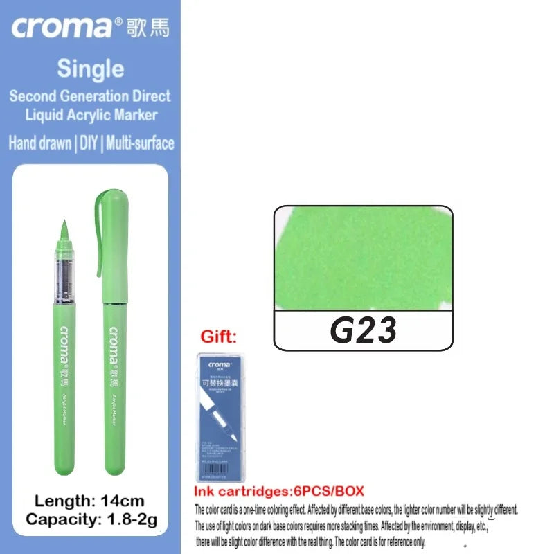 Croma 160/1 Colors Refillable Direct Liquid Acrylic Marker