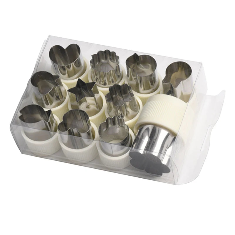 1set Multi-Style Vegetables Cookie Cutter Embossing Mould Cook