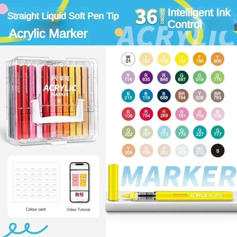 120/1 Colors Direct-Liquid Acrylic Brush Markers Pen Waterproof