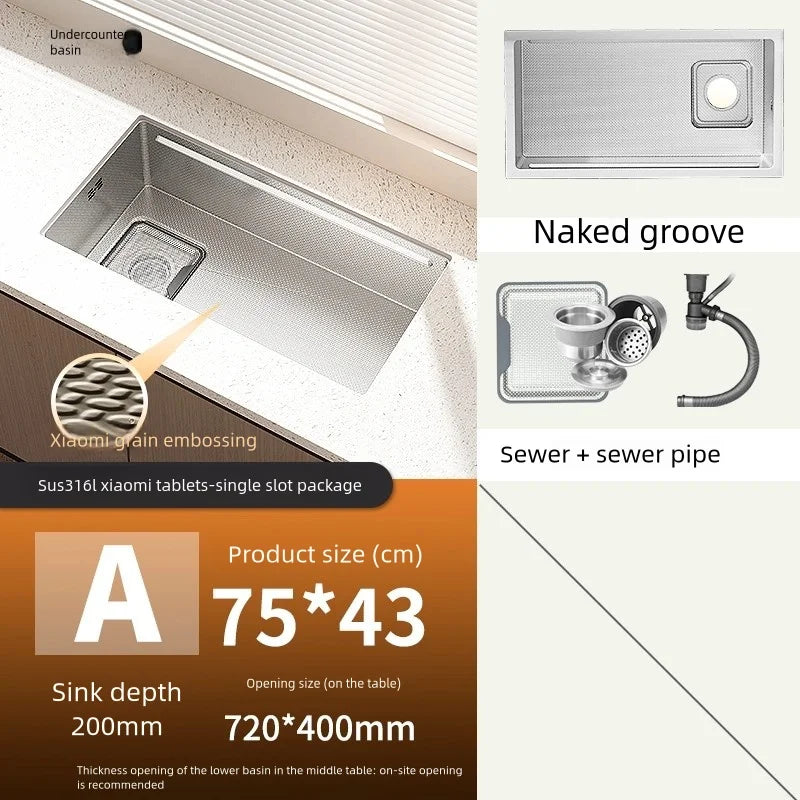 316l Stainless Steels Sink Dish Wash Sink Left
