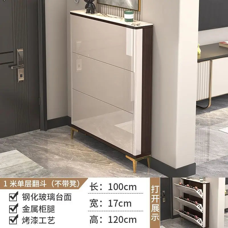 Luxury Ultra-Thin Shoe Cabinet Organizer Storage Living Room
