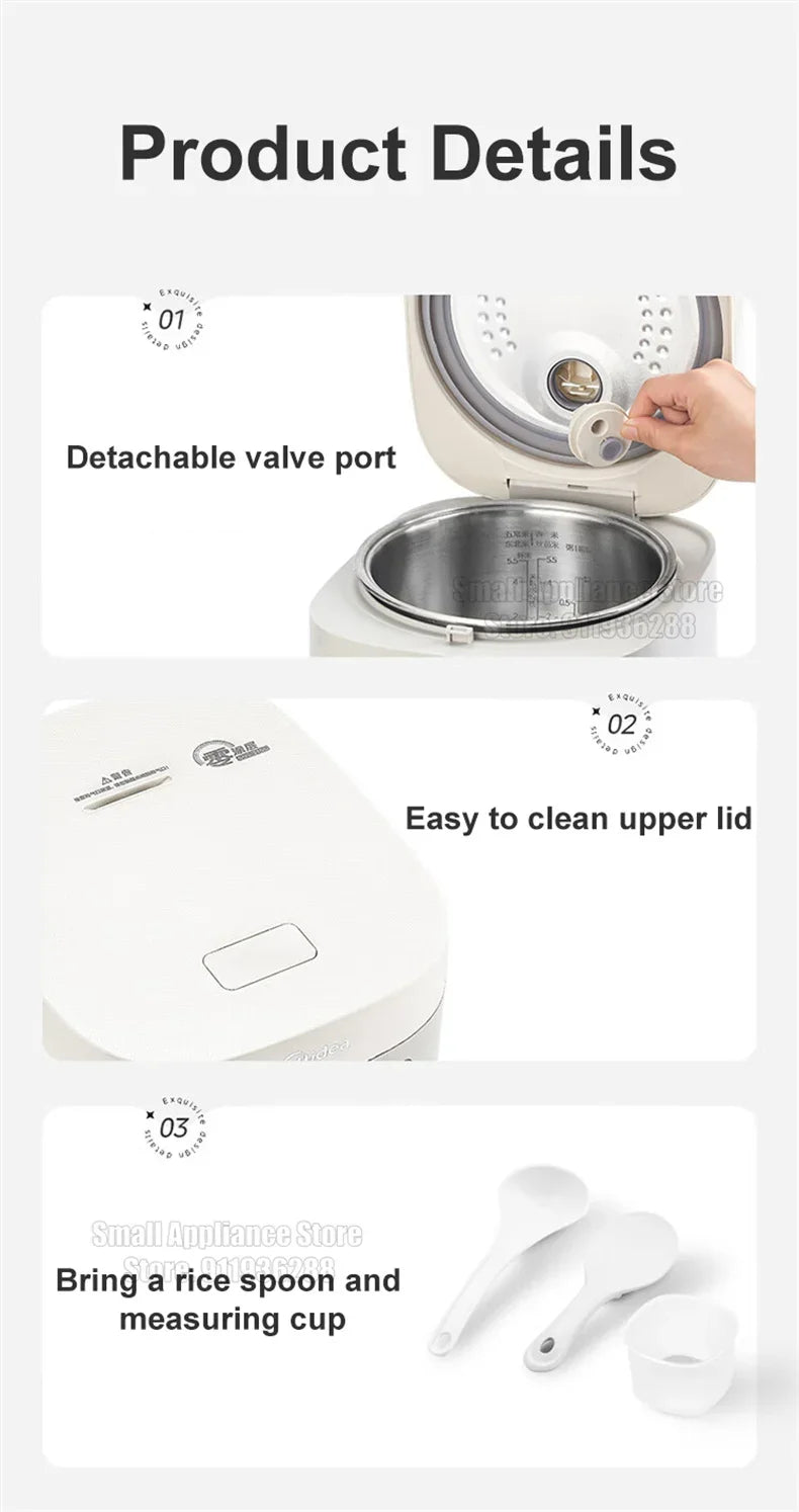 Midea Healthy Rice Cooker 3l No Coating Stainless
