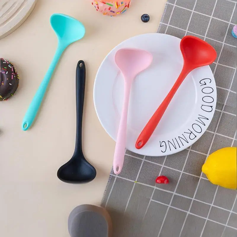 Long Handle Silicone Soup Spoon Large Ramen Noodles