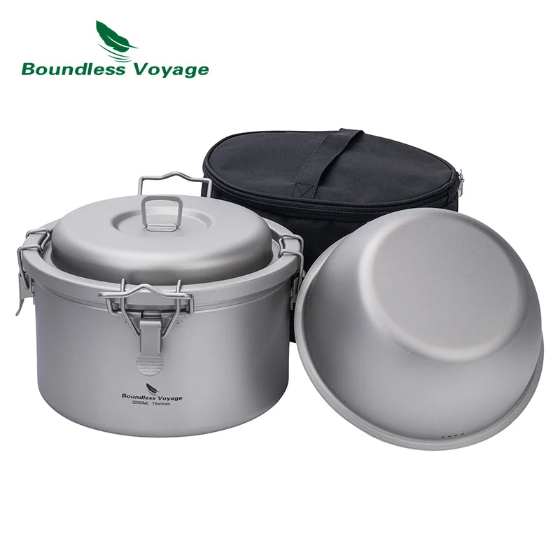 Boundless Voyage Titanium Camping Pot 2l Cooker Ultralight