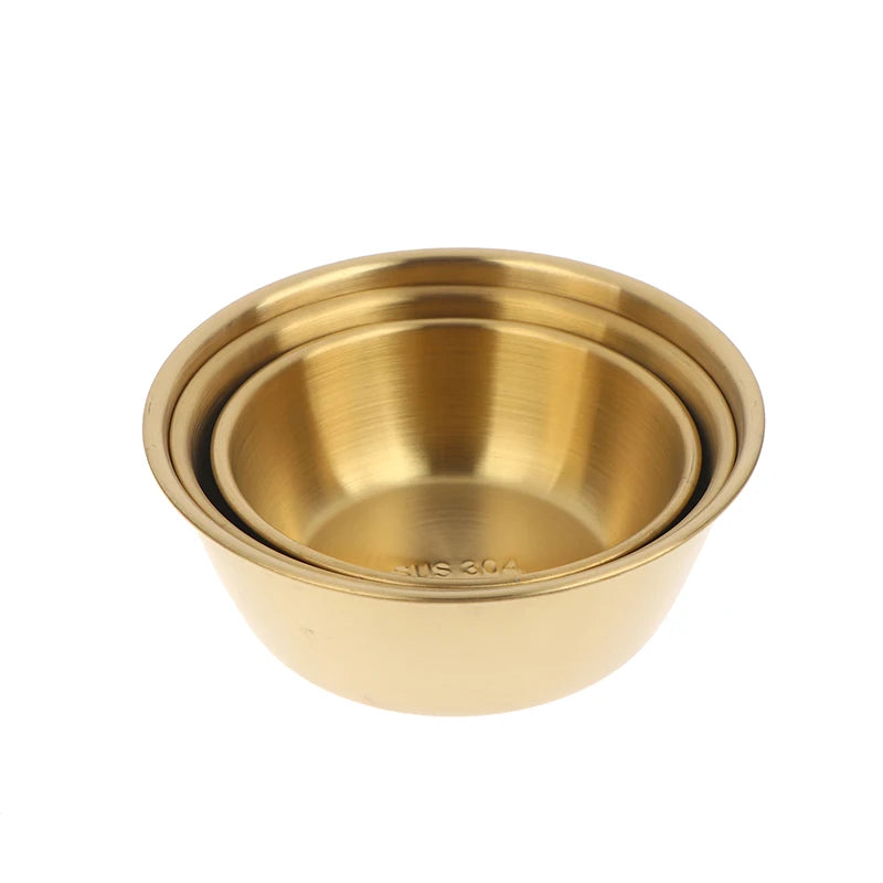 10 5/12/13cm Gold Stainless Steel Salad Bowls Fruit