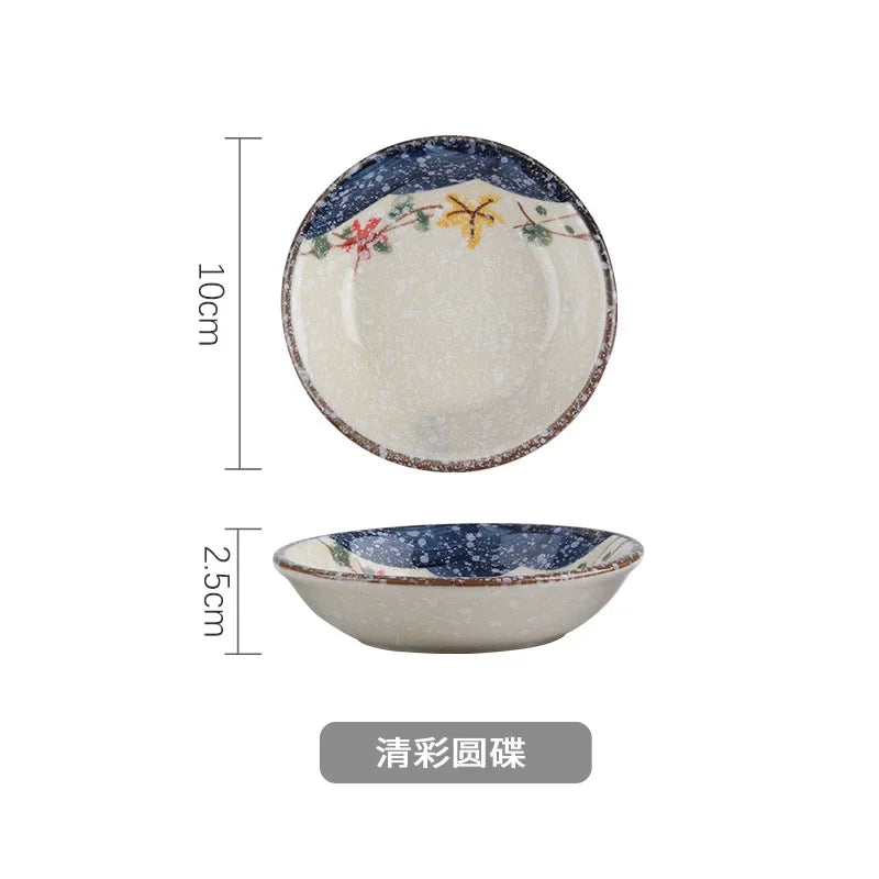 Ceramic Seasoning Dish Japanese Willow Porcelain Taste Dish