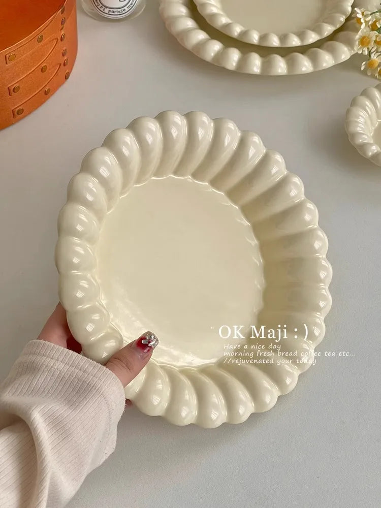 High-Looking Ceramic Plate Western-Style Dinner Plate Round Plate