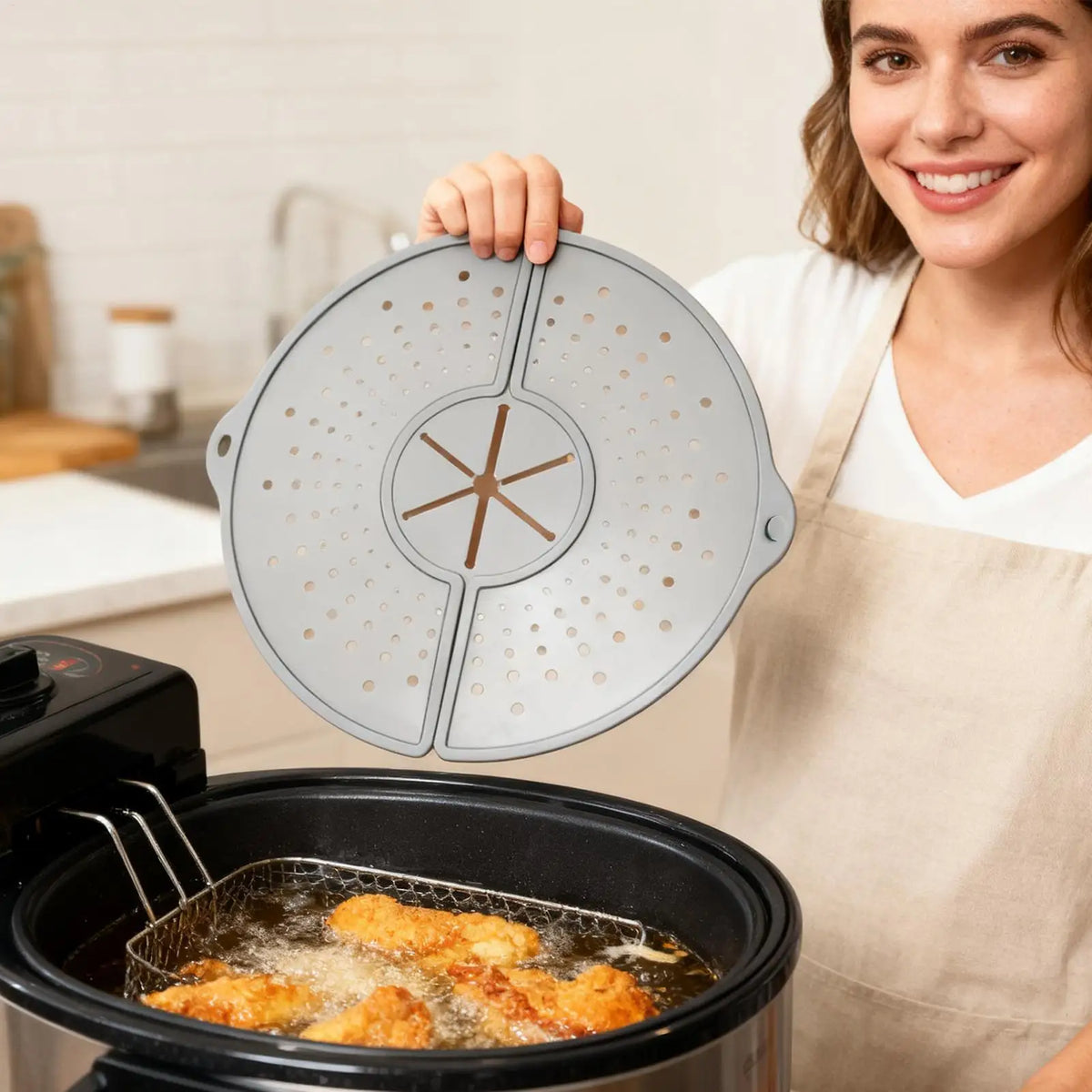 1pcs Oil Proofing Lid Filter Foldable Frying Pan