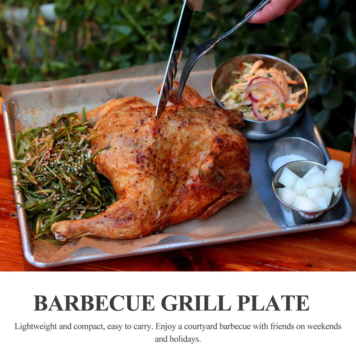 Extra Thick Stainless Steel Roasting Pan Nonstick Bbq