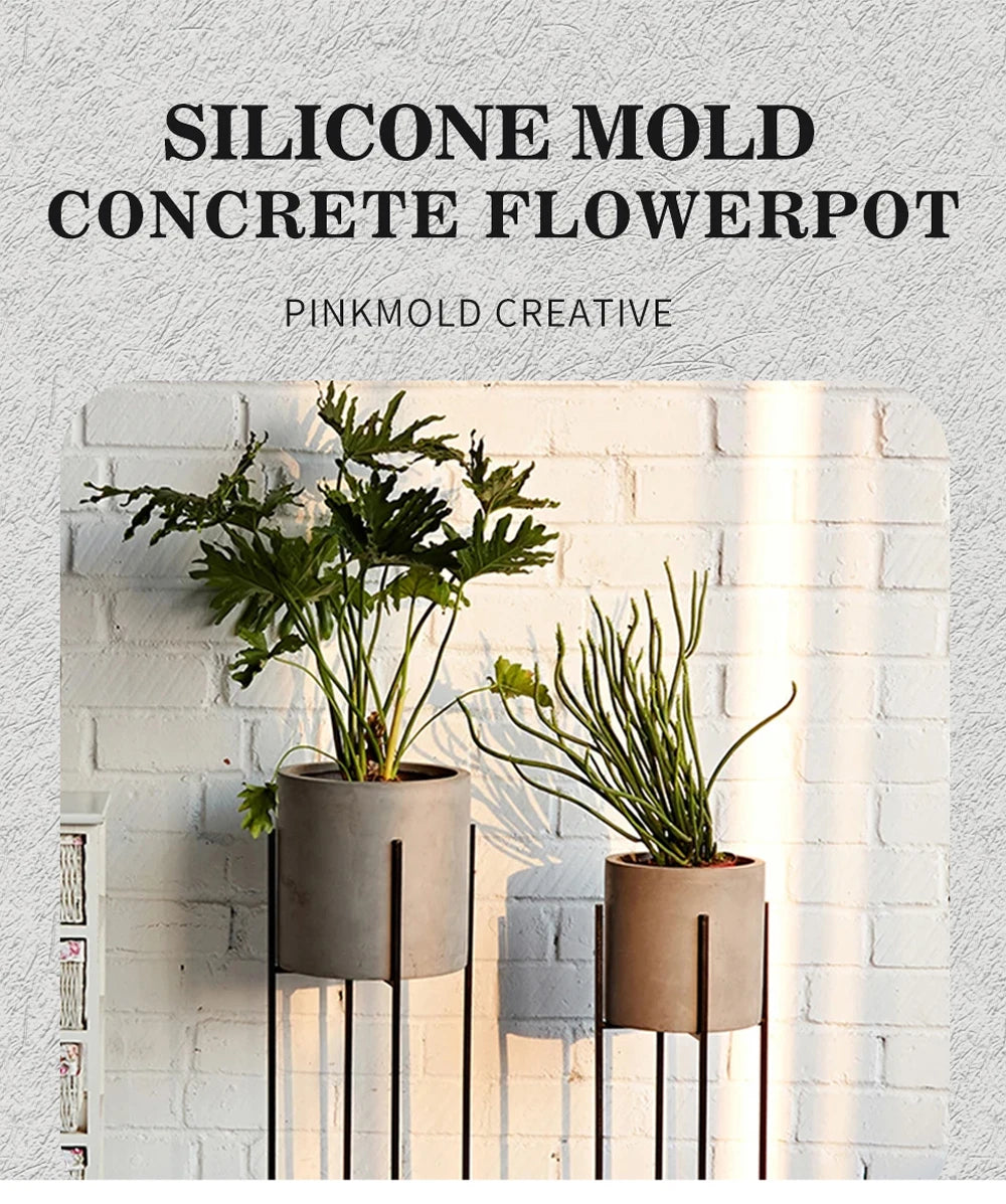 Mold Garden Of Concrete Flower Pot Silicone Mold