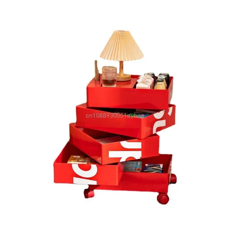 360 Rotating Removable Bedside Table File Cabinet Storage