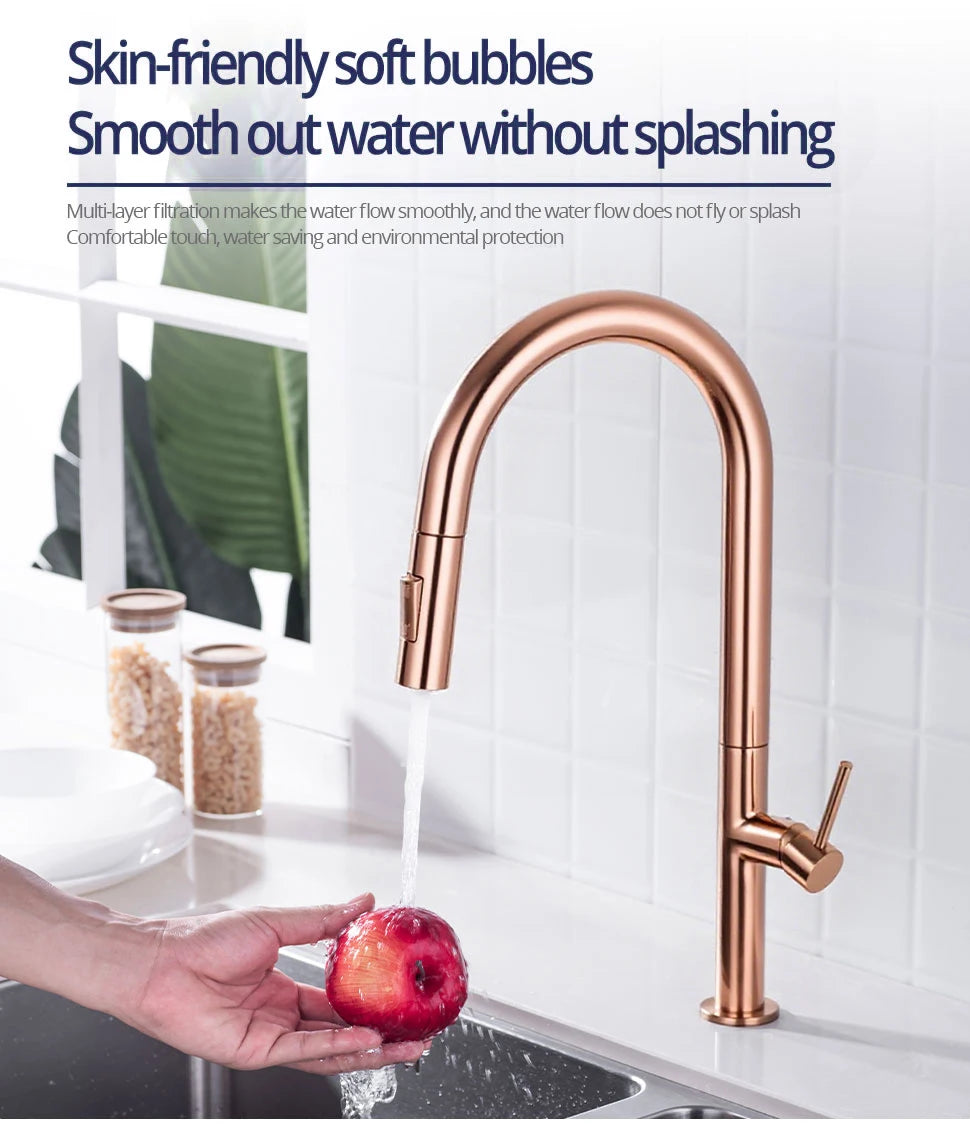 Brushed Rose Gold Faucet Pull Down Sprayer Handle