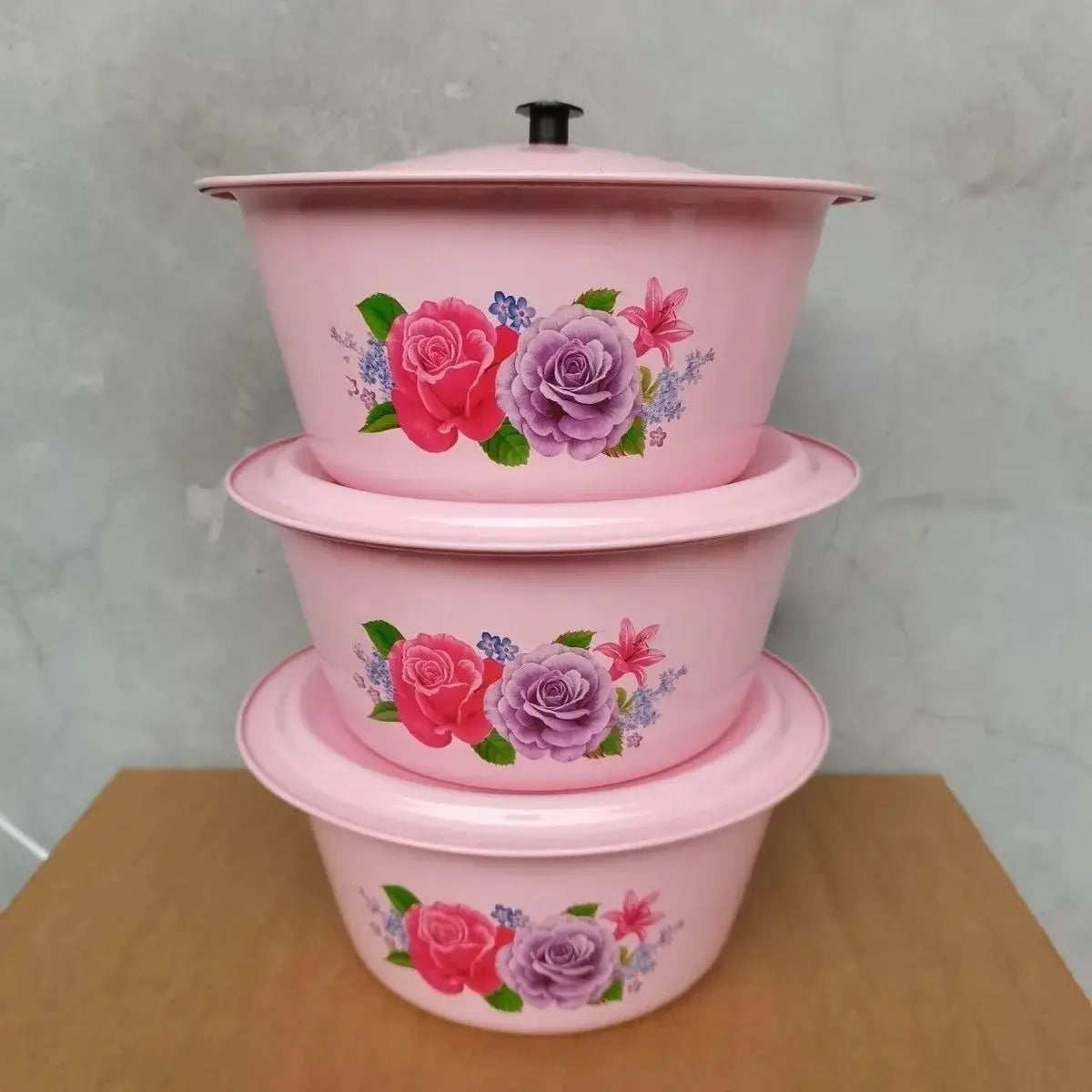 Food Storage Pot Enamel Basin Classic Vintage Enamel