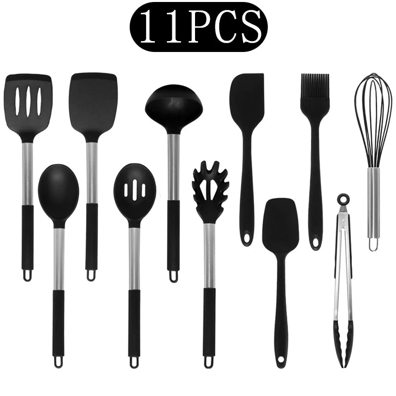 Black Non-Stick Silicone Kitchenware Cooking Utensils Cookware