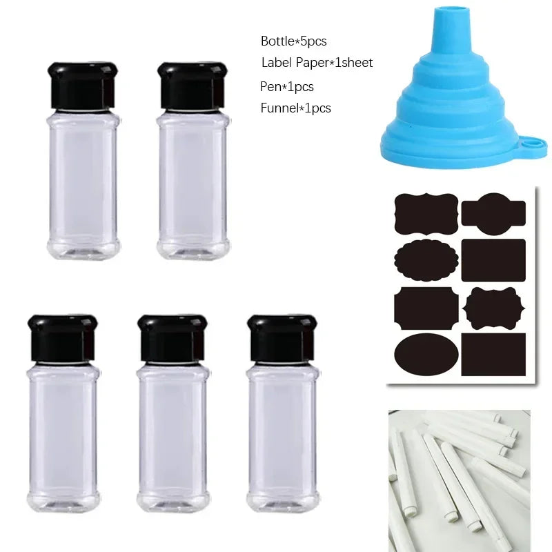 5-20pcs 100ml Plastic Jars Spices Salt Pepper Shakers