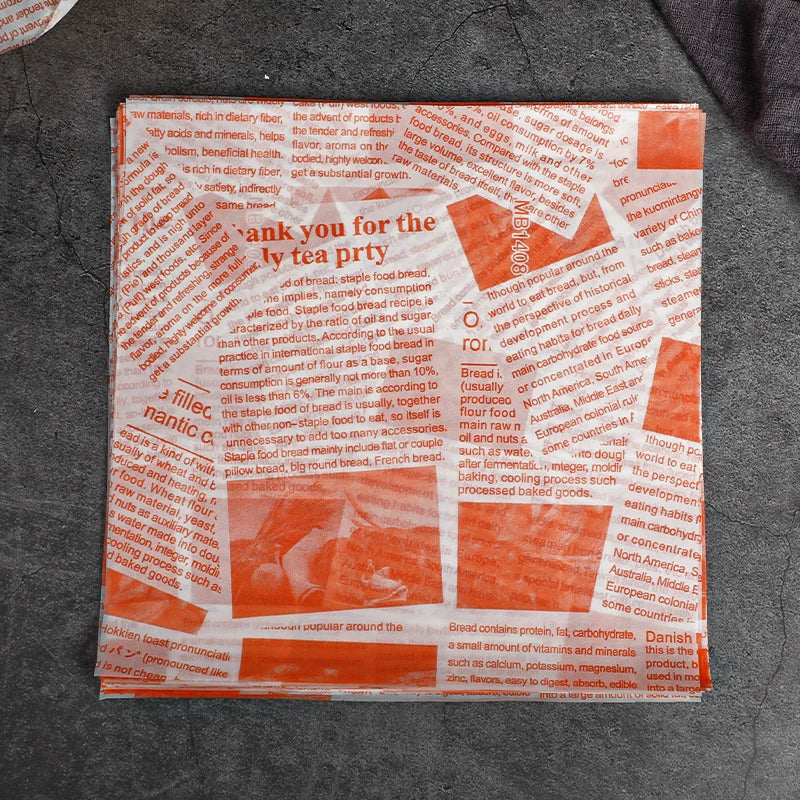 25/50pcs Oilpaper Wrapping Paper Bread Sandwich Burger Fries