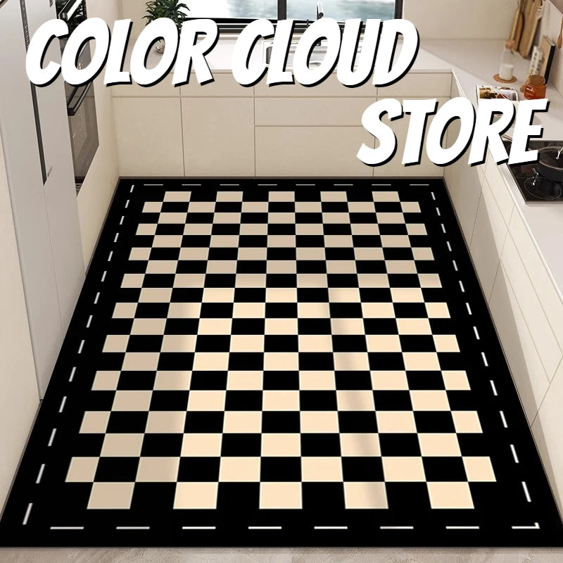 Checkerboard Pvc Anti-Slip Oil-Proof Floor Mat Leather Balcony