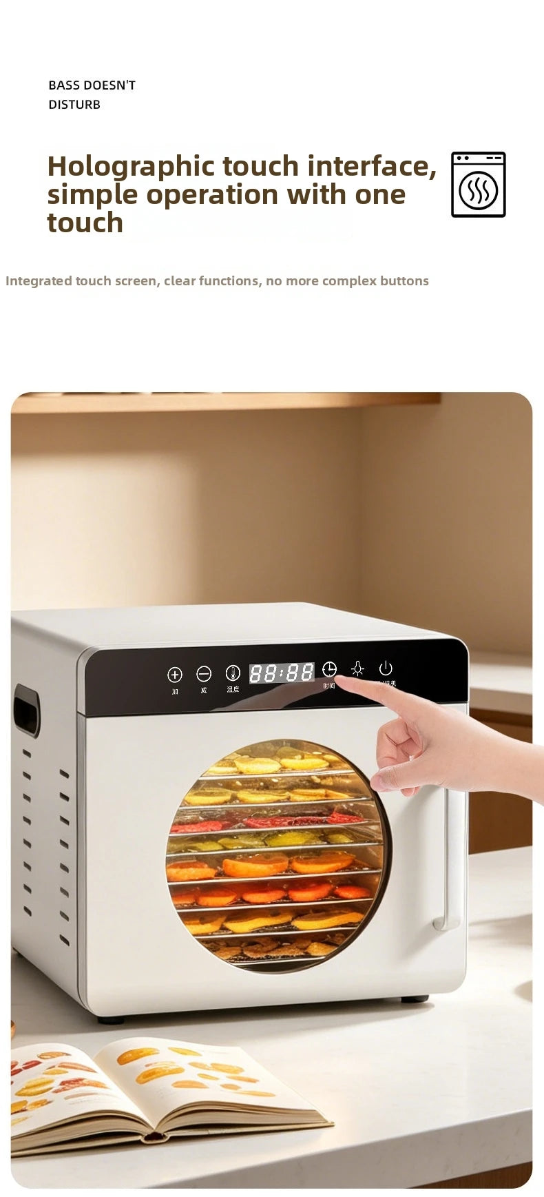 8-Layer Commercial Food Dehydrator Stainless Steel Electric Dryer