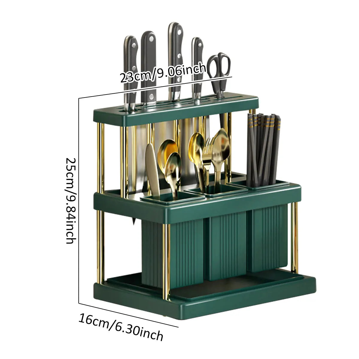 Knife Holder Multi-Function Cutter Cutlery Drainer Rack Pp
