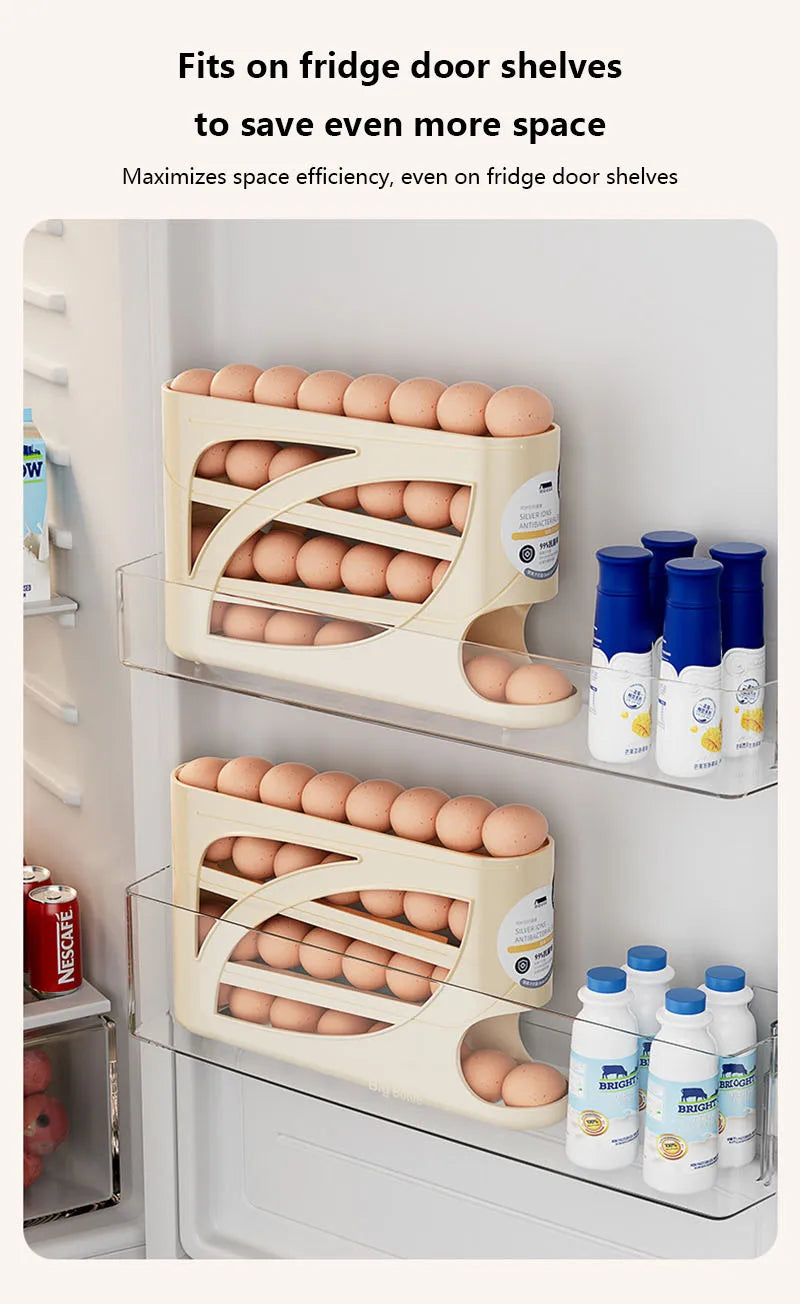 3-Tier Refrigerator Egg Storage Box Side Door Storage