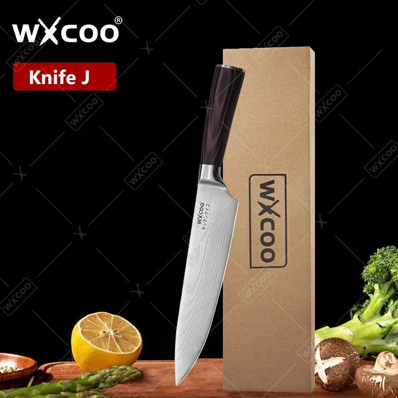 Wxcoo Damascus Pattern Chef Knife Professional Japanese Knives