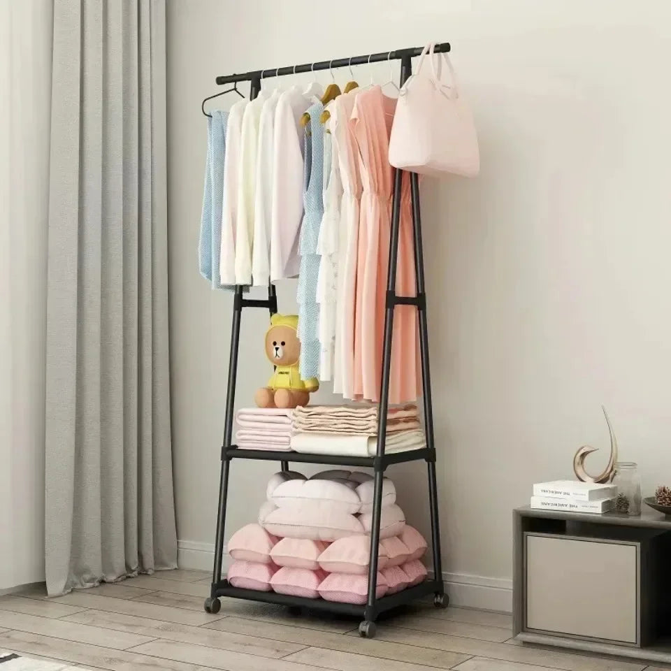 Dormitory Storage Clothes Drying Rack Freestanding Clothing Rack