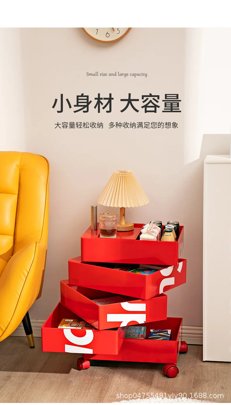 360 Rotating Removable Bedside Table File Cabinet Storage