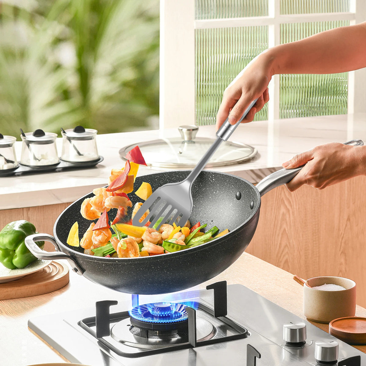 5/10pcs Cooking Utensils Stainless Steel Shovel Soup Spoon