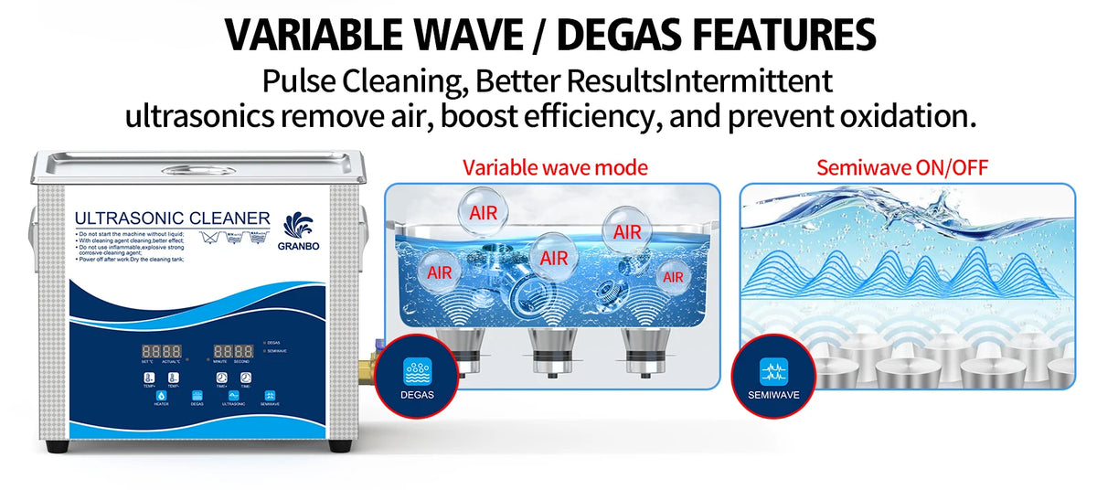 2l Ultrasonic Cleaner Bath Degas Semiwave 60w 120w