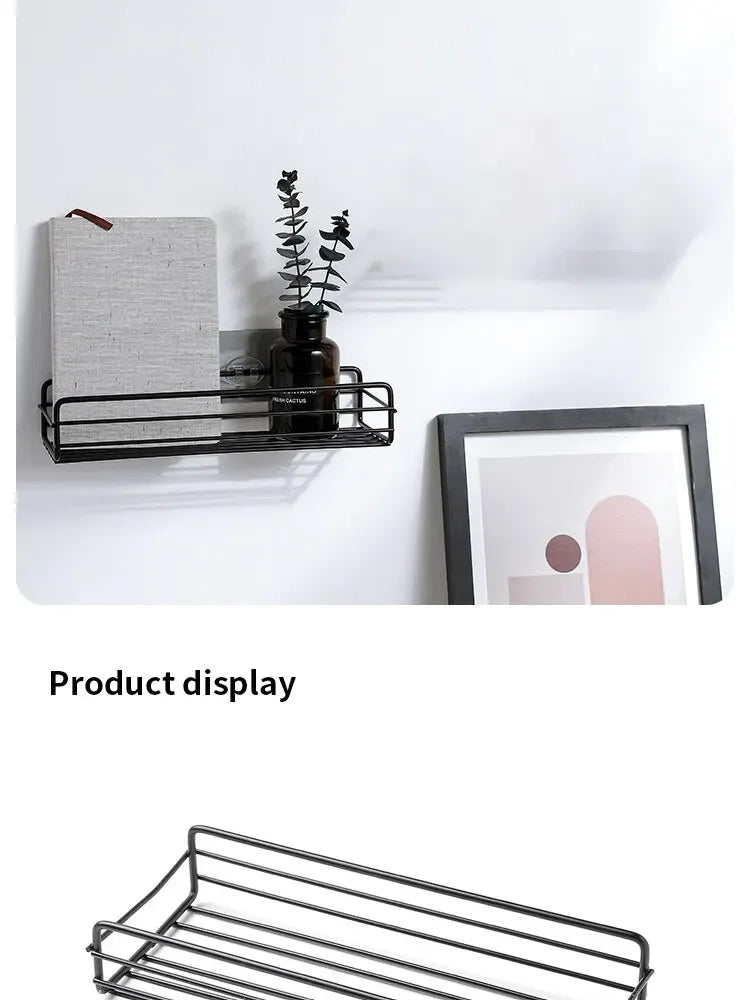 Bathroom Storage Rack Organizer Shelf Black Shelves Corner