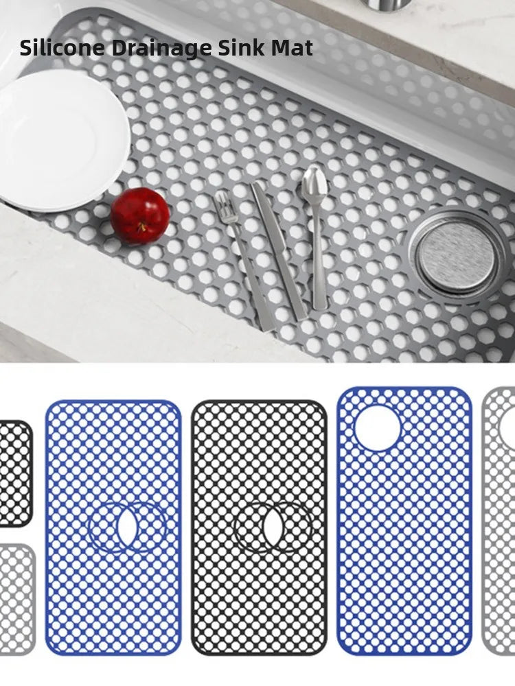 Sink Silicone Mat Anti-Scratch Honeycomb Pad Dishwashing Basin