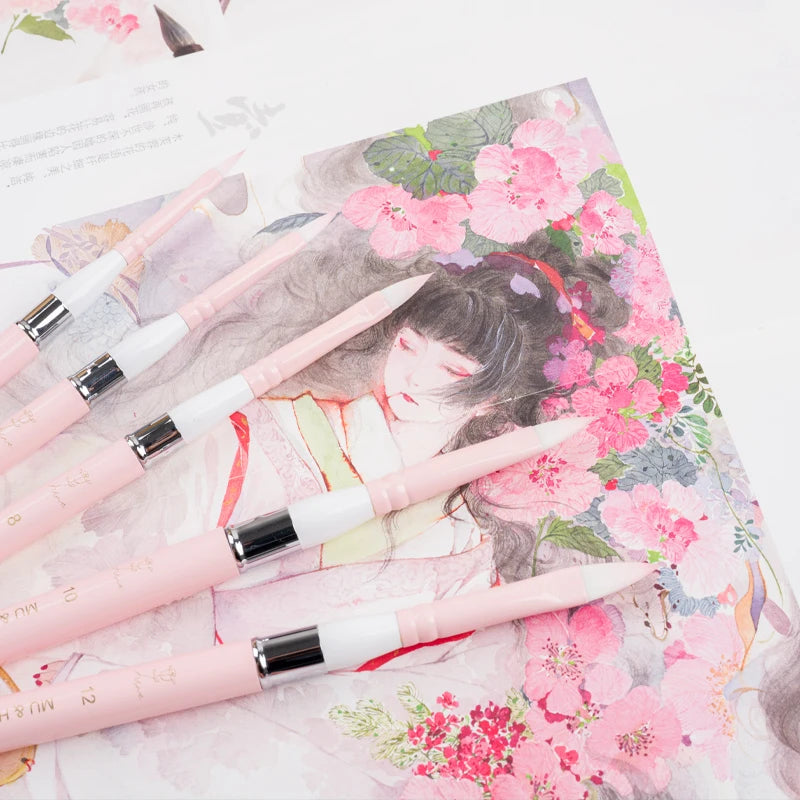 Pink Travel Minipen Korean Synthetic Hair Artist Acrylic