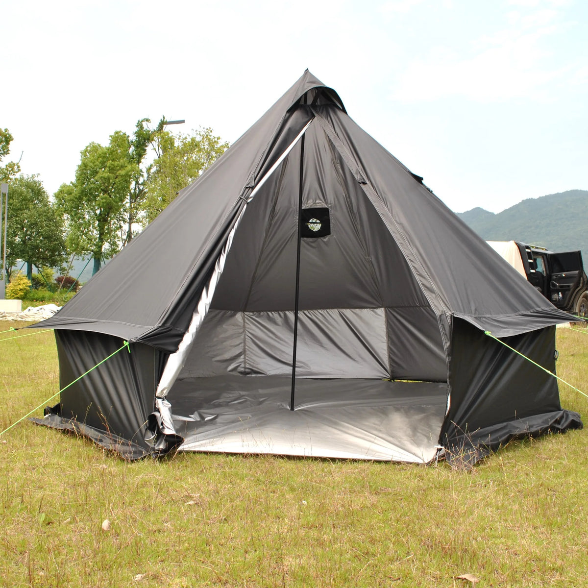Person Large Pyramid Tent Four Seasons Camping Chimney
