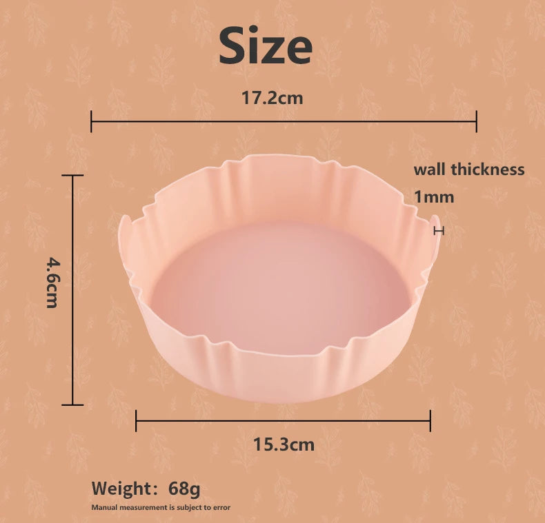 17cm Reusable Airfryer Pan Liner Silicone Air Fryers