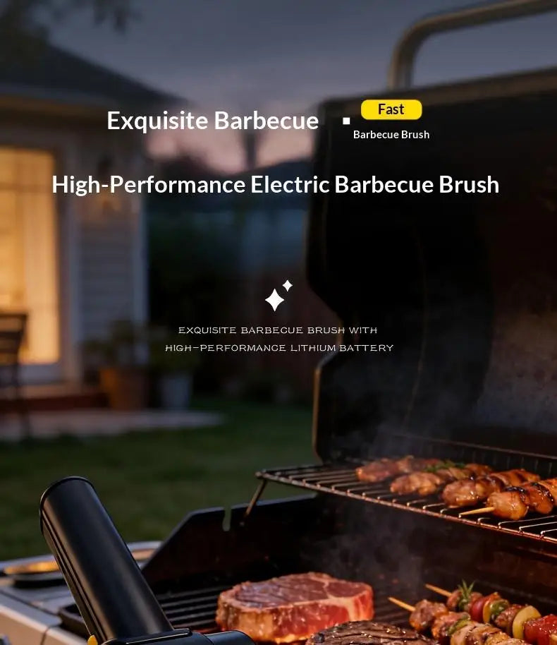 Electric Grill Brush Outdoor Bbq Handheld Grease Rack