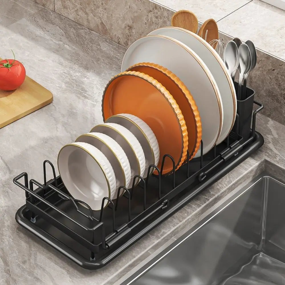 Non-Slip Expandable Dish Drying Rack Large Capacity Draining