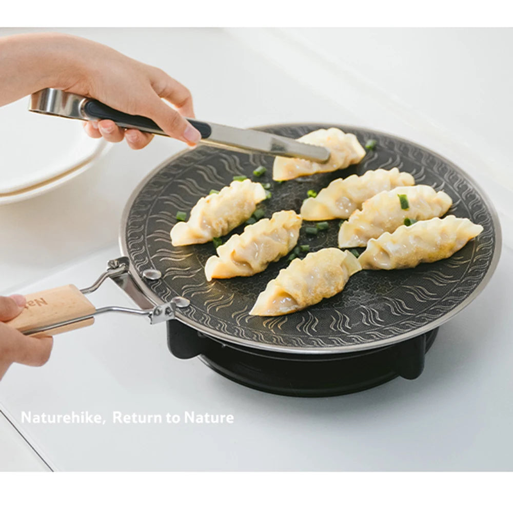 Naturehike Stainless Steel Grill Pan Round Non-Stick Barbecue