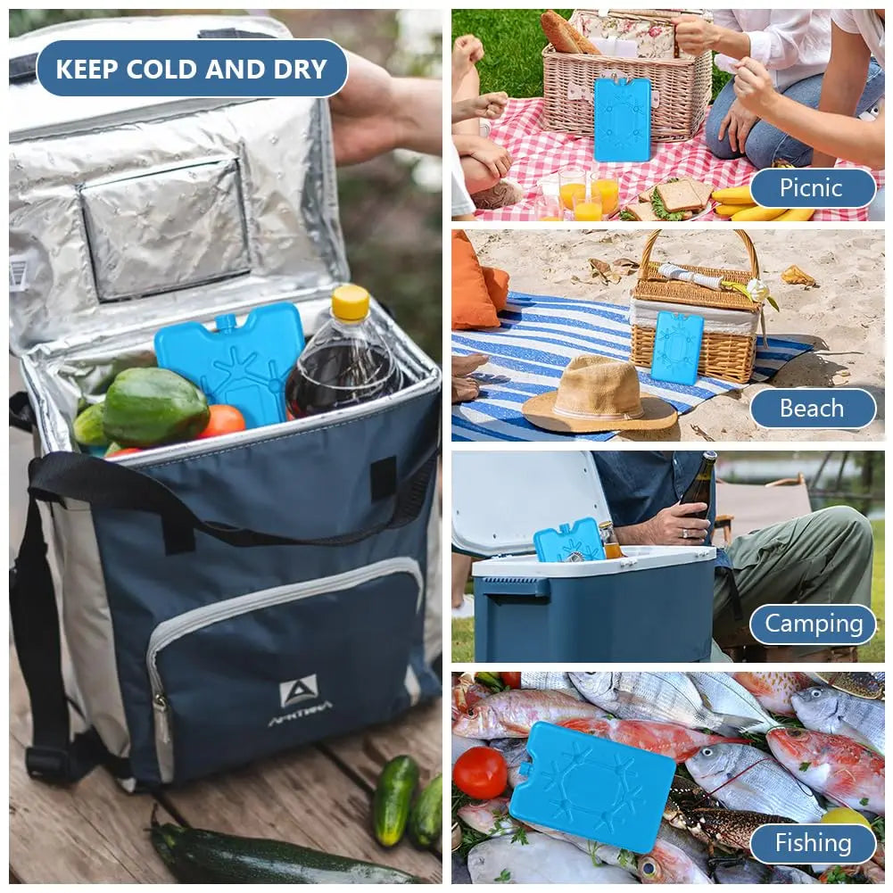 2-10pc Reusable Ice Packs Cooling Pack Long-Lasting Freezer