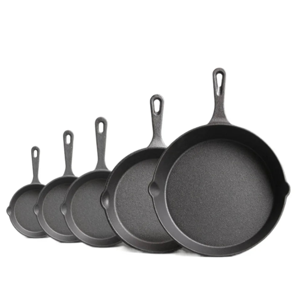 Pre-Seasoned Cast Iron Skillet 10/14/16/20/26cm Thickened Non