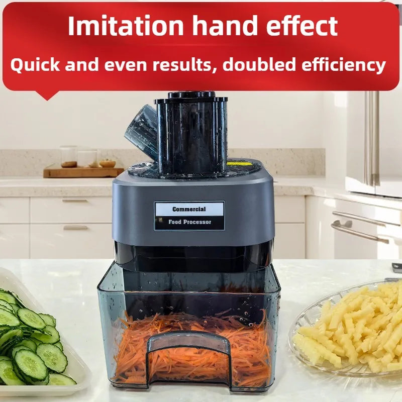 Commercial Double Spout Vegetable Cutter In Dicing Shredding