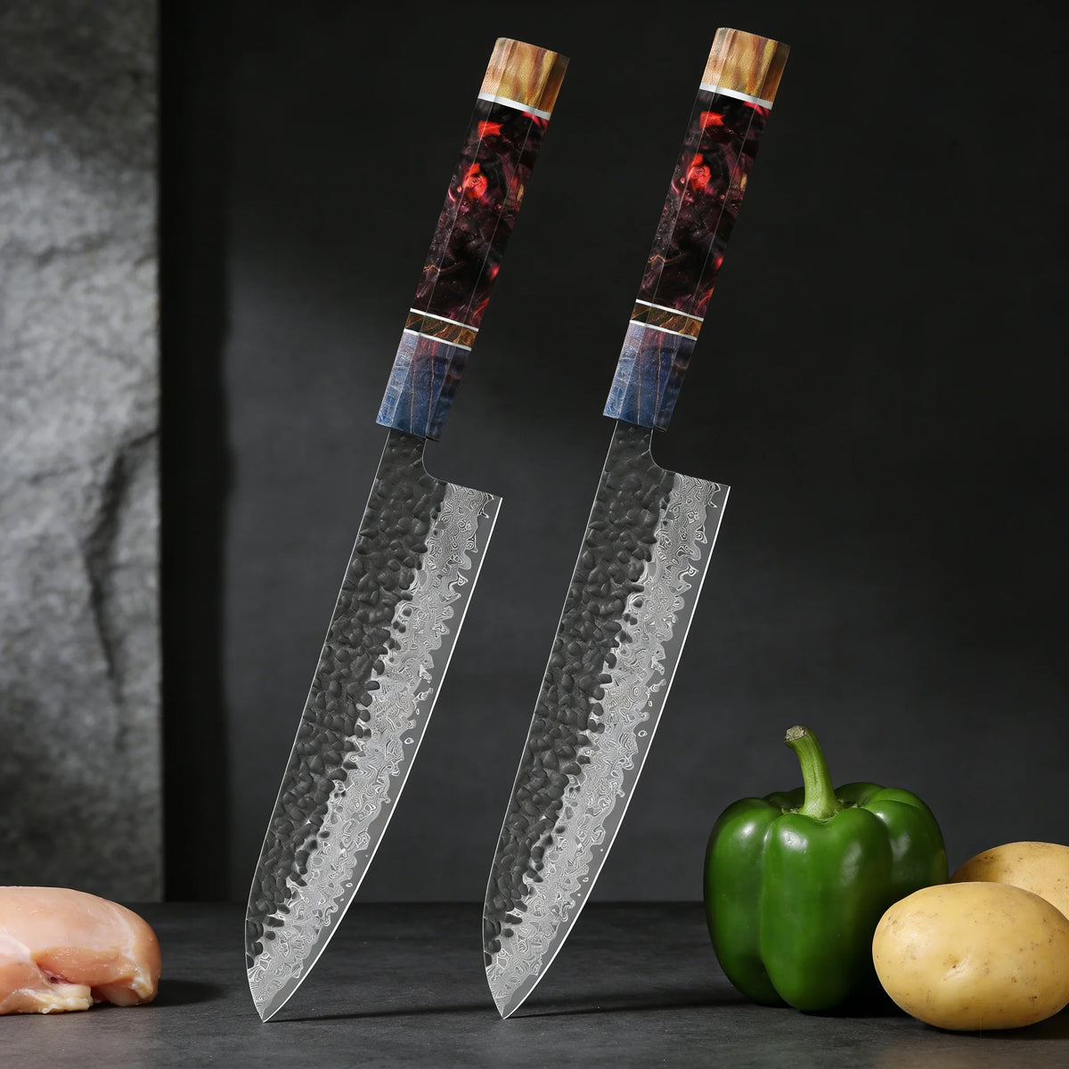 1/2/3/4pcs Knives Hand Forged 67 Layers Damascus Steel