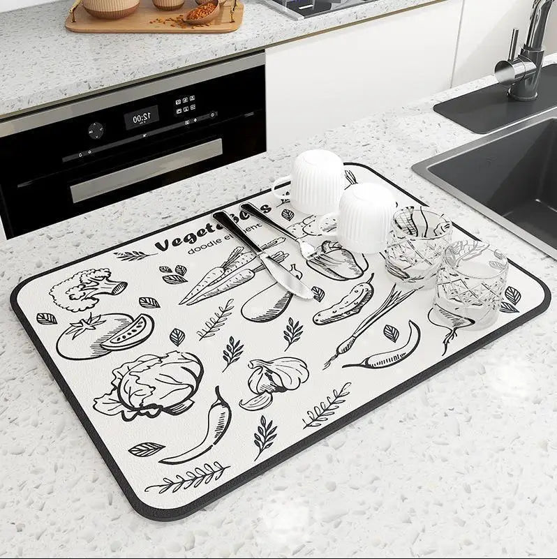 Diatomite Quick Dry Water Absorbent Pad - Dish