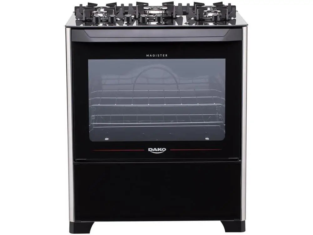 Dako 5-Burner Black Stove Automatic Ignition - Bivolt