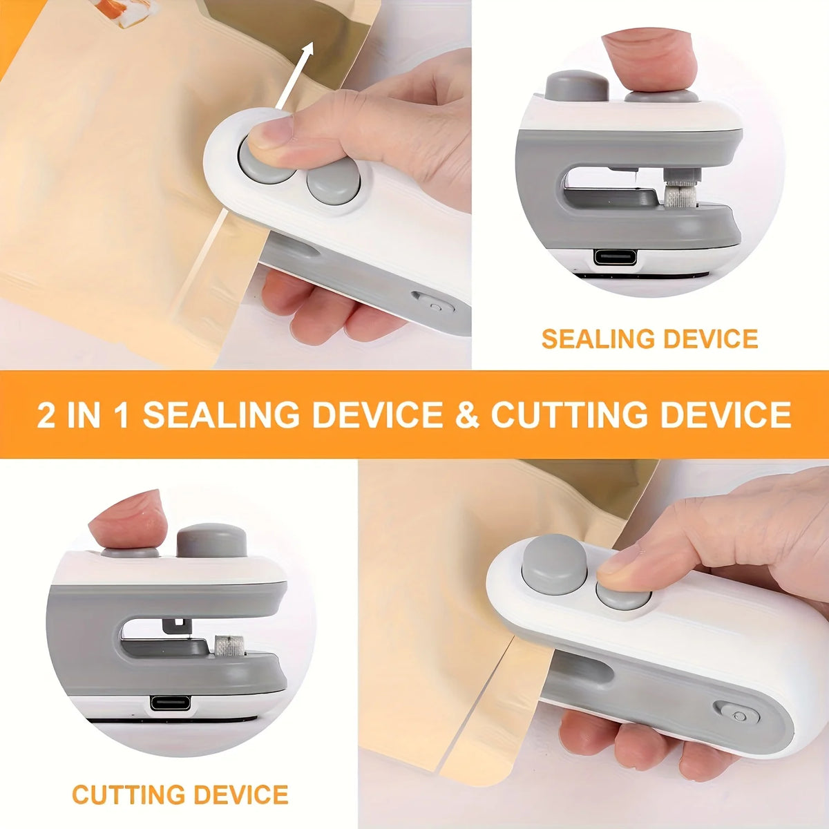 2-In-1 Cold Mini Vacuum Sealer Usb Rechargeable Food