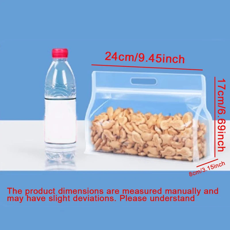 5pcs Reusable Leakproof Food Storage Bags Nut Grain